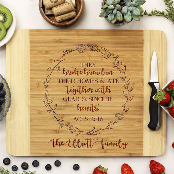 Cutting Board "They Broke Bread ACTS 2:46"