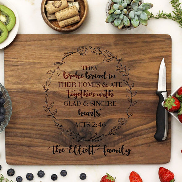 Cutting Board "They Broke Bread ACTS 2:46"