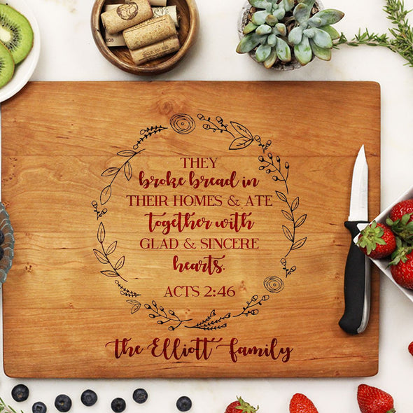 Cutting Board "They Broke Bread ACTS 2:46"