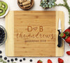 Personalized Bamboo Cutting Board, Custom Wedding Engraved Cutting Board, Custom Cutting Board "David & Martha"