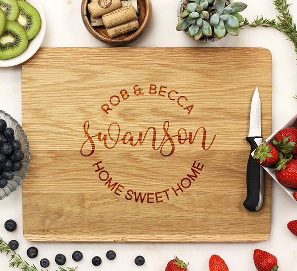 Personalized White Oak Wedding Cutting Board, Custom Cutting Board