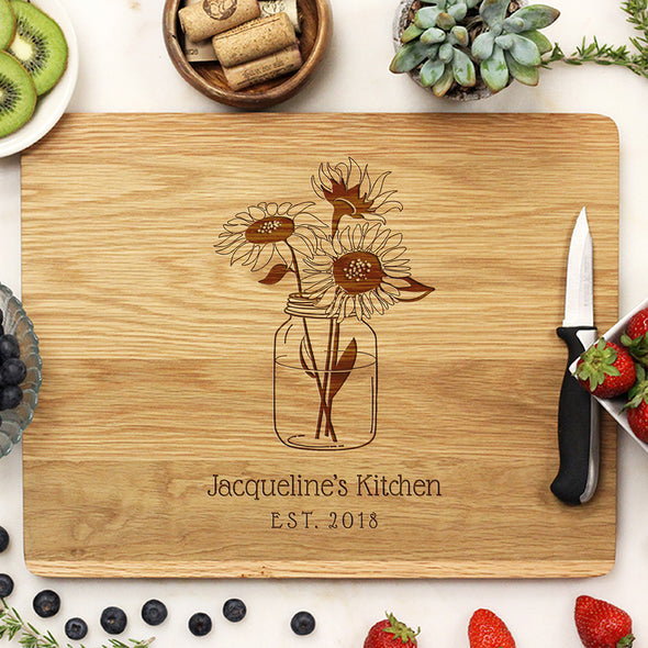 Personalized White Oak Wedding Cutting Board, Custom Cutting Board