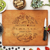 Custom Floral Cutting Board, Personalized Engraved Cutting Board, Custom Cutting Board "Christopher & Amelia Demaree"