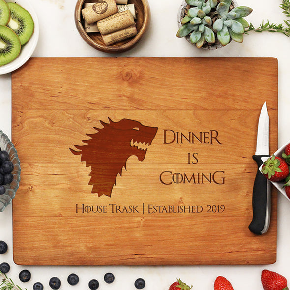 Game of Thrones Cutting Board, Cherry Cutting Board, Custom Engraved Cutting Board