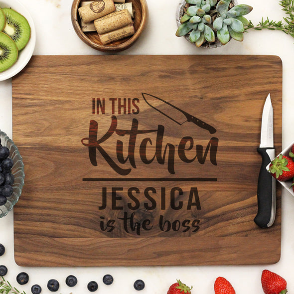 Personalized Walnut Cutting Board, Custom Housewarming Cutting Board, Fun Custom Cutting Board