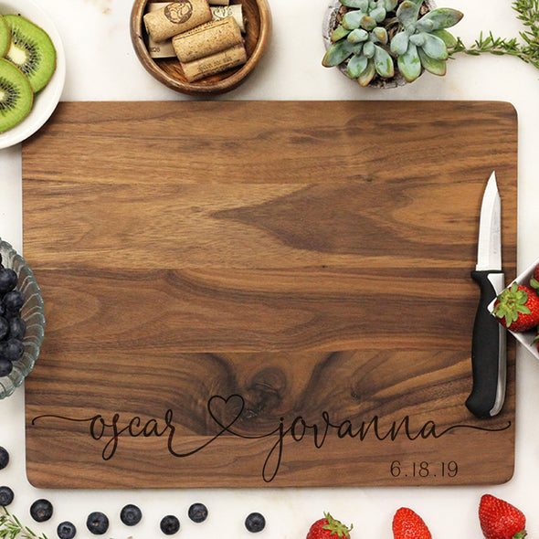 Personalized Wedding Cutting Board, Customized Cutting Board, Custom Cutting Board "Oscar Jovanna"