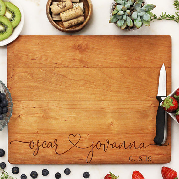 Personalized Wedding Cutting Board, Customized Cutting Board, Custom Cutting Board "Oscar Jovanna"