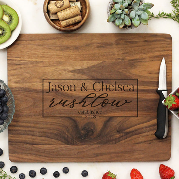 walnut cutting board, custom engraved cutting board, personalized cutting board