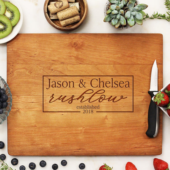 cherry cutting board, custom engraved cutting board, personalized cutting board