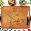 Custom Tree Cutting Board, Custom Engraved Cutting Board with Tree, Personalized Cutting Board "Santelli Family"