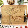 Custom Tree Cutting Board, Custom Engraved Cutting Board with Tree, Personalized Cutting Board "Santelli Family"