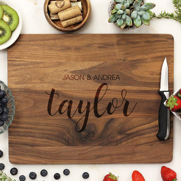 walnut cutting board, custom engraved cutting board, personalized cutting board