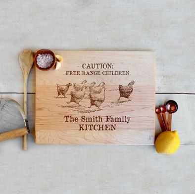 Maple Farmhouse Cutting Board "The Smith Family Kitchen"