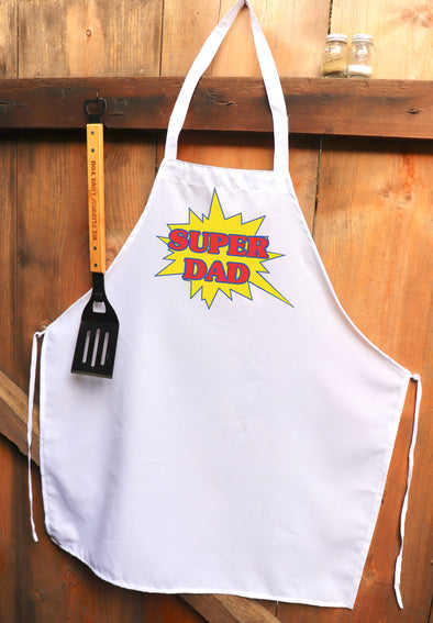 Chef Apron, Custom Apron, Personalized Apron "Super Dad"