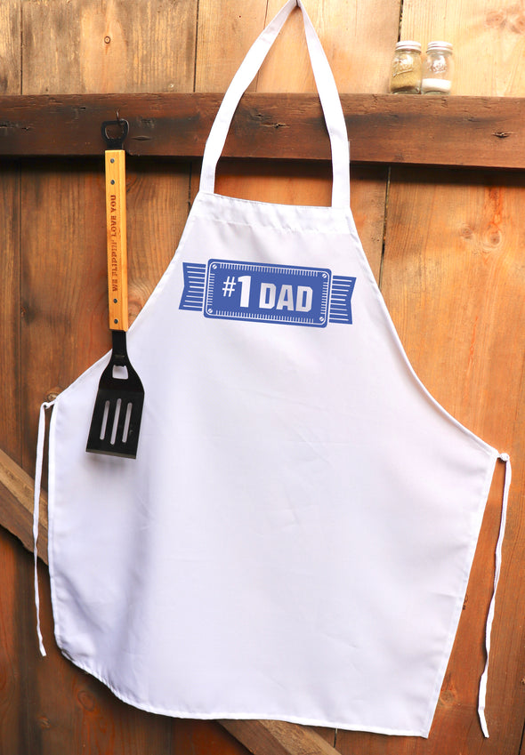 Chef Apron, Custom Apron, Personalized Apron "#1 Dad"