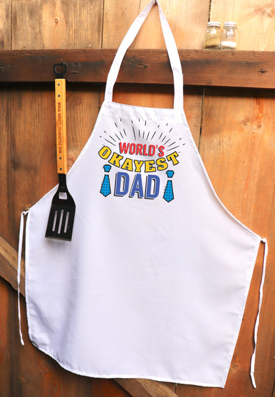 Chef Apron, Custom Apron, Personalized Apron "World's Okayest Dad"