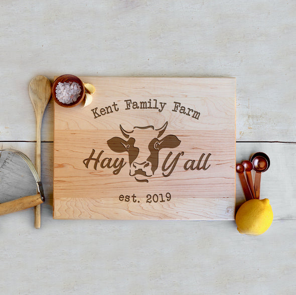 Custom Farm House Cutting Board "Kent Family Farm"