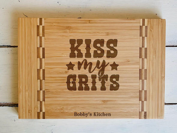 Custom Farmhouse Cutting Board "Kiss My Grits"