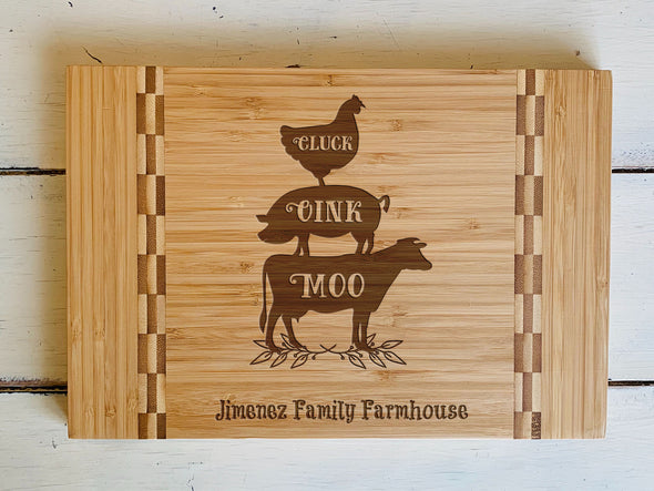 Custom Farmhouse Cutting Board "Jimenez Family Farmhouse"