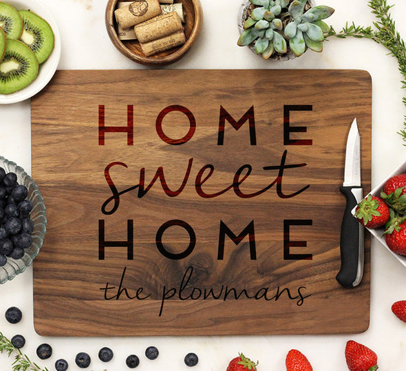 Personalized Closing Gift Cutting Board "Home Sweet Home Plowmans"