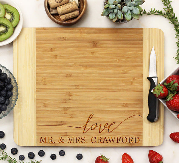 Cutting Board "Love Mr Mrs Crawford"