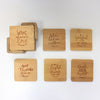 Engraved Bamboo Coaster Set "Bible Verse Calligraphy"