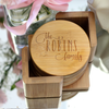 Engraved Bamboo Coaster Set "Robins Family"