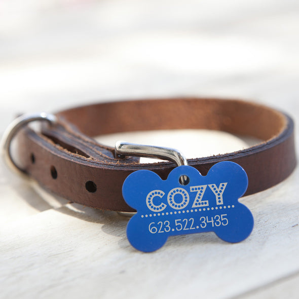 Bone Dog Tag - "Cozy"