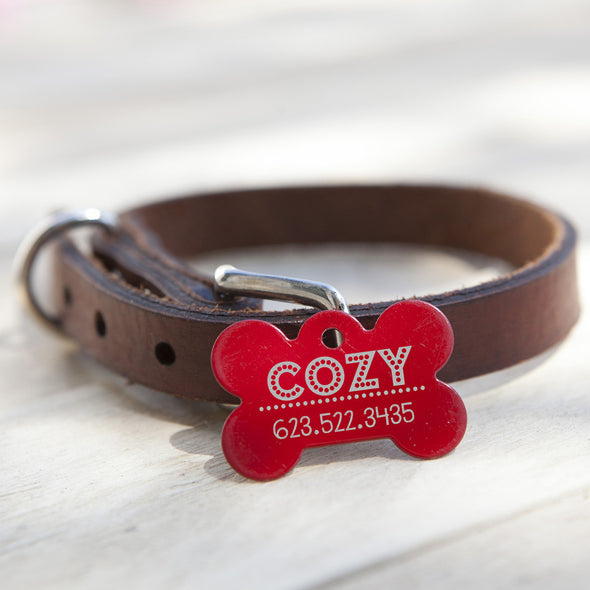 Bone Dog Tag - "Cozy"