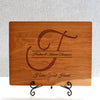 "Thompson Initial" Cutting Board & Black Stand