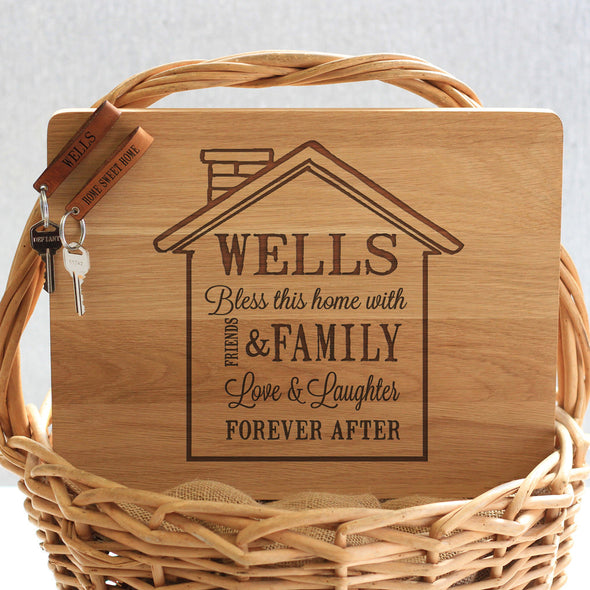 "Wells House Design" Cutting Board & Key Chains