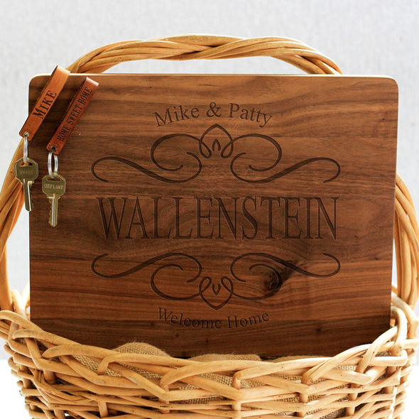 "Wallenstein Filigree Design" Cutting Board & Key Chains