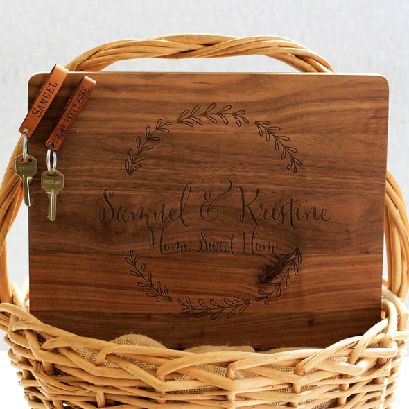 "Samuel & Kristine Floral" Cutting Board & Key Chains