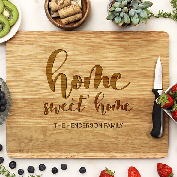 Personalized White Oak Home Sweet Home Cutting Board, , Custom Cutting Board