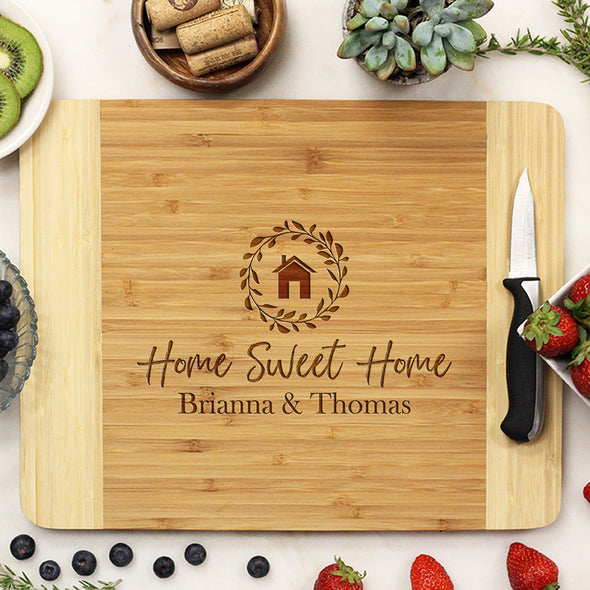 Home Sweet Home Custom Cutting Board, Personalized Home Sweet Home Cutting Board, Custom Cutting Board, "Home Sweet Home Brianna & Thomas"