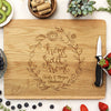 Flower Wreath Custom Cutting Board, Home Sweet Home, Custom Engraved Cutting Board, Personalized Cutting Board "Charles *& Morgan Christensen"