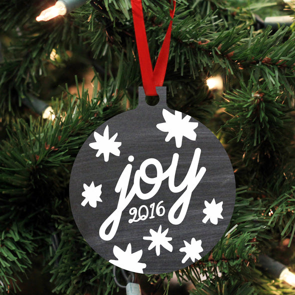 Personalized Wood Ornament - "Joy"