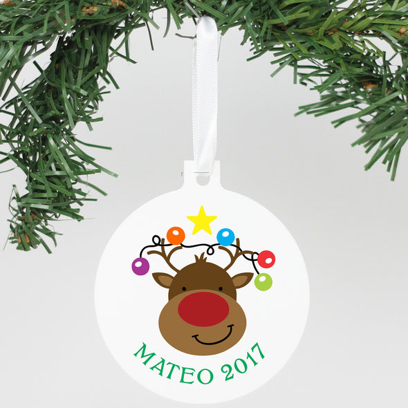 Personalized Aluminum Ornament - "Reindeer 2017"