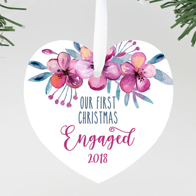 First Christmas Engaged Christmas Ornament