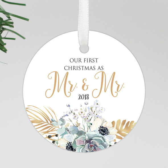 Mr & Mr. First Christmas Ornament, Gay Christmas Ornament