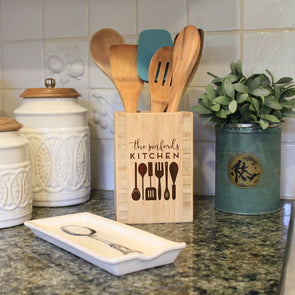 Utensil Holder - "Family Name Kitchen"