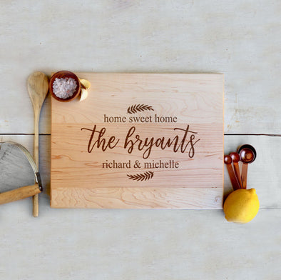 Custom Maple Cutting Board "The Bryants" Home Sweet Home