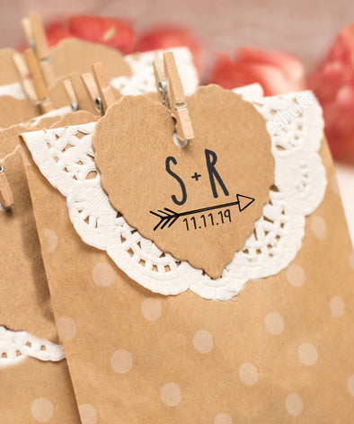 Wedding Favor Stamp, Custom Wedding Stamp, DIY Wedding Favor Stamp "S+R"