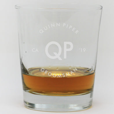 Whiskey Glass - Groomsman Initials