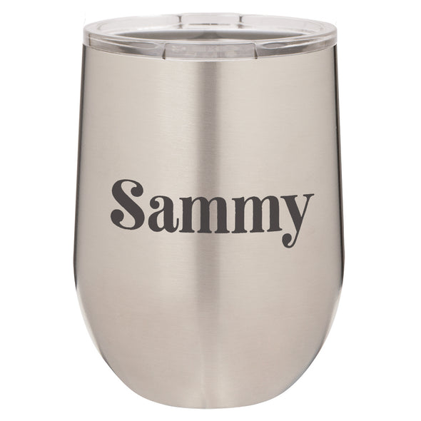 Custom Wine Tumbler with Cute Font, Personalized Wine Tumbler, Custom Wine Tumbler