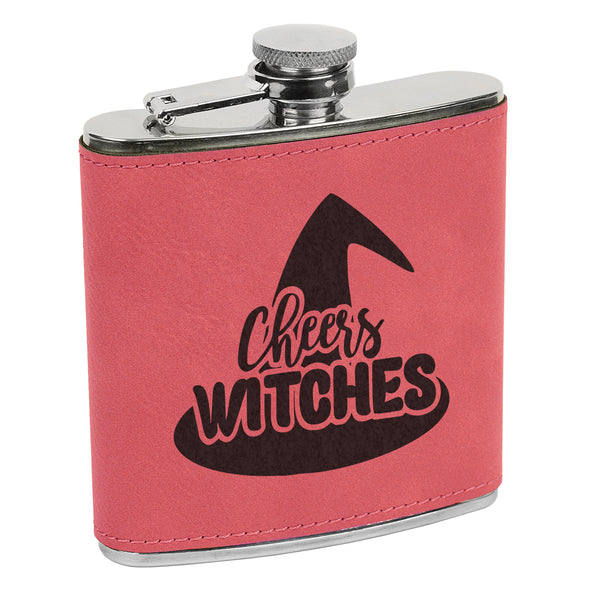 Cheers Witches Flask, Halloween Flask, Funny Halloween Flask, Silly Halloween Flask