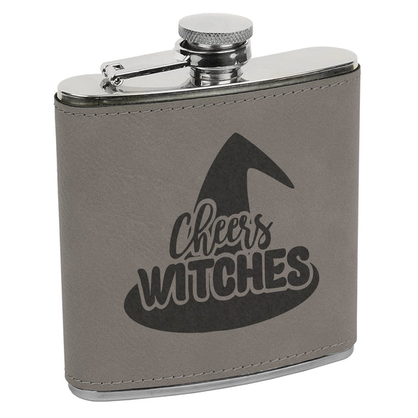 Cheers Witches Flask, Halloween Flask, Funny Halloween Flask, Silly Halloween Flask