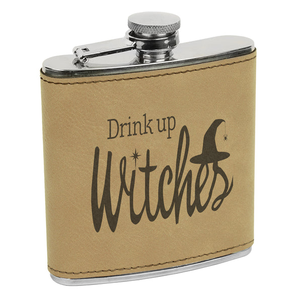 Drink up Witches Flask, Halloween Flask, Funny Halloween Flask, Silly Halloween Flask