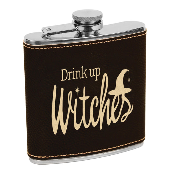 Drink up Witches Flask, Halloween Flask, Funny Halloween Flask, Silly Halloween Flask