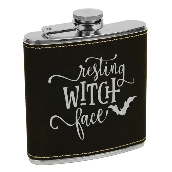 Resting Witch Face Flask, Halloween Flask, Funny Halloween Flask, Silly Halloween Flask